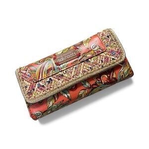 Sakroots Trifold Peace Wallet Artist Circle Coral Treehouse